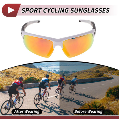 Motorcycle Riding Goggles Red Lens White Black Frame Tri-acetel Cellulose