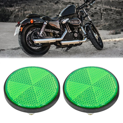 Pair / M6x1.0 / Green Universal Screw Mount Warning Reflector for Motorcycle Bike