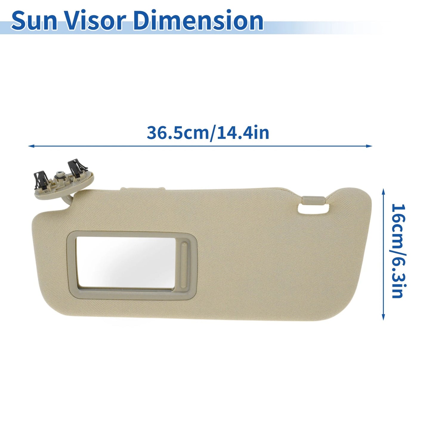 Left Side Sun Visor for Toyota Corolla (2007-2013) Beige 1 x Piece