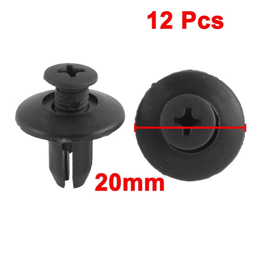 12 x 8mm Black Fastener Rivet Push Clips for Hyundai Kia