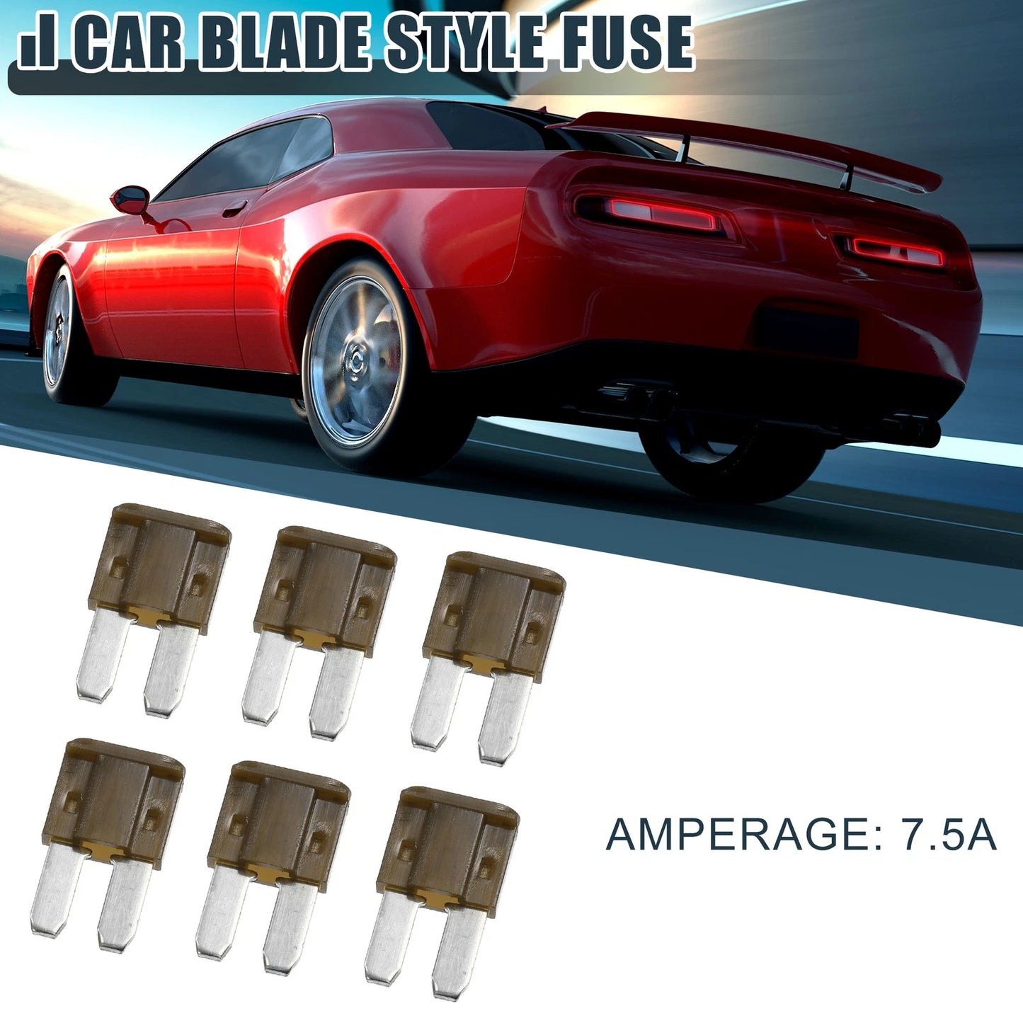 6 x 7.5A Mini Blade Fuses for Car, Boat, Truck, RV