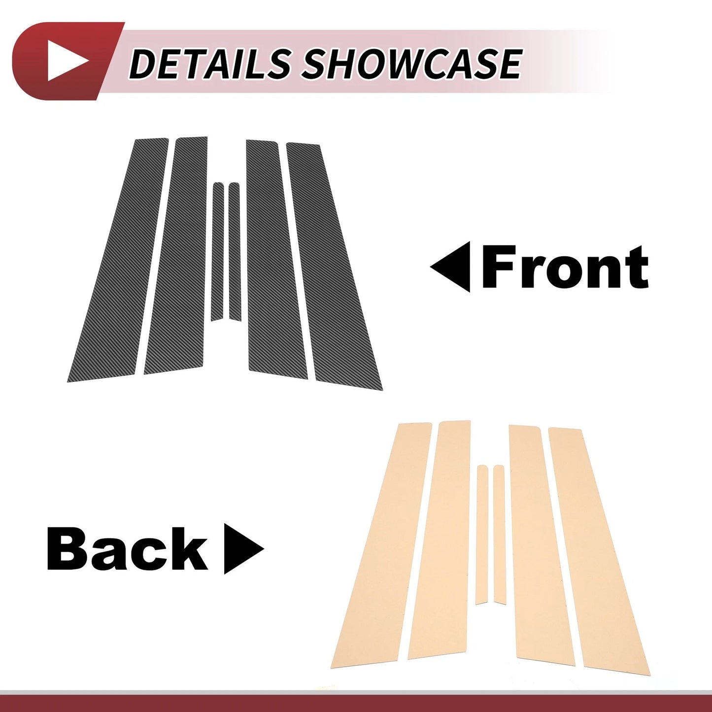 6 Pcs Door Pillar Window Trim Carbon Fiber for Kia Forte Cerato (2014-2020)