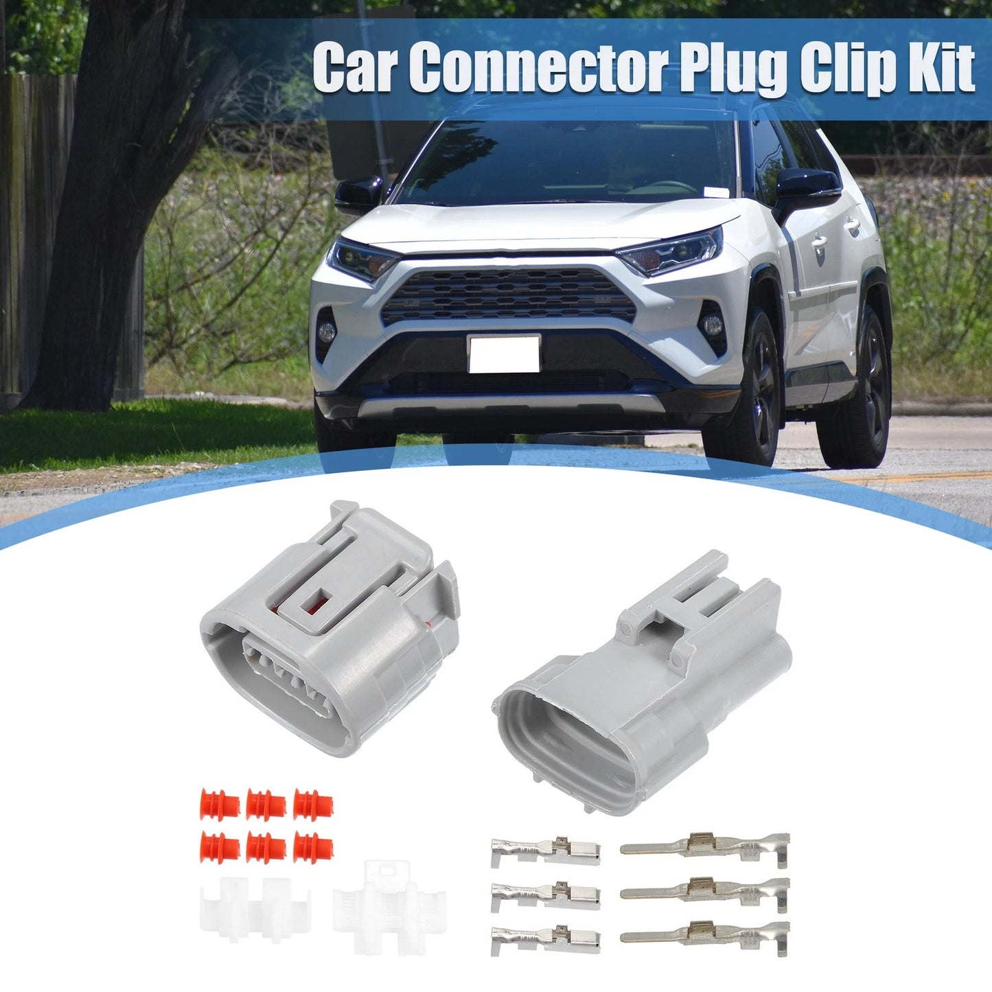 1 x 3 Pin TS Alternator Connector Male and Female Adapter for Toyota