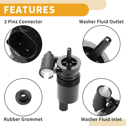 Windshield Washer Pump w/ Grommet for Jeep Grand Cherokee (1993-2023)
