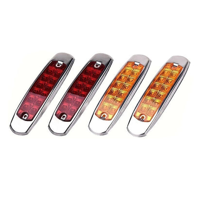 4 x 12 LED Sealed Side Marker Clearance Lights for Trailer (Red & Amber)