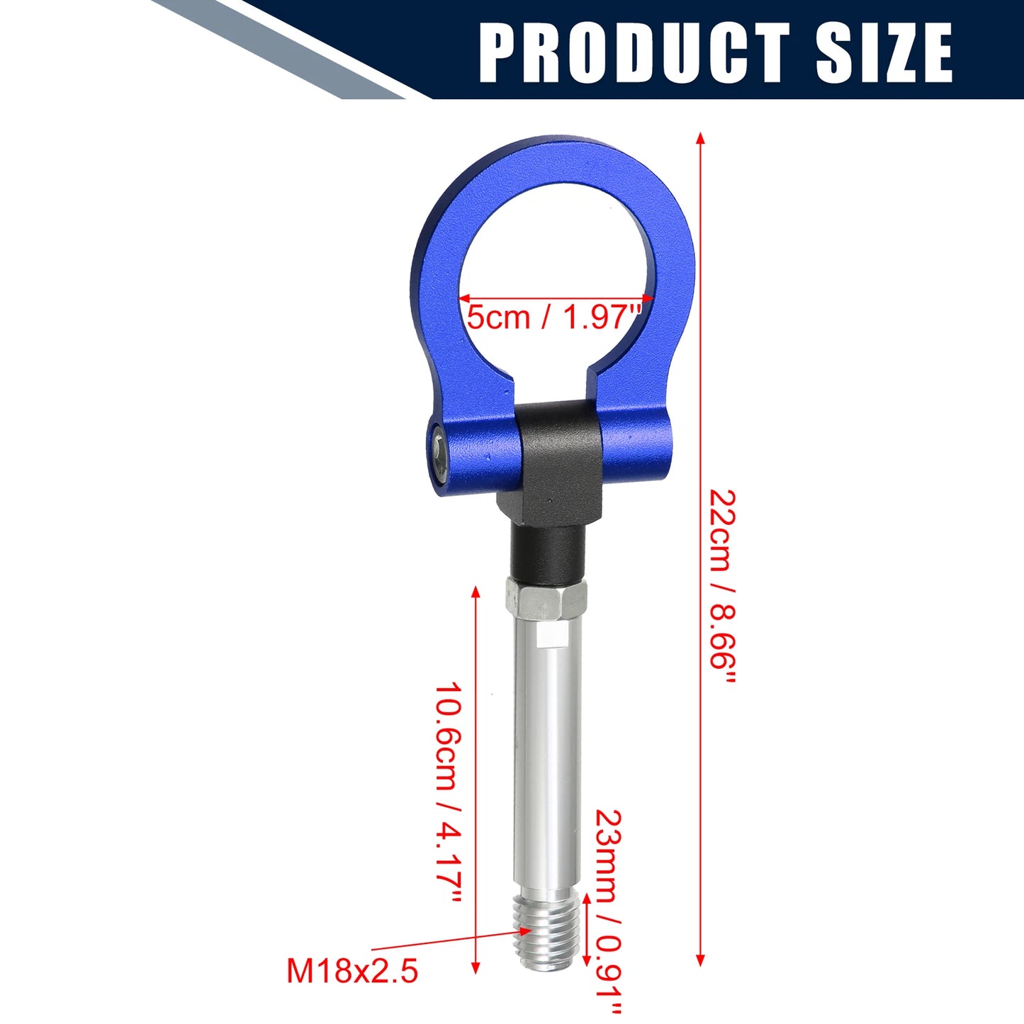 Blue Round Front Rear Bumper Trailer Ring Eye Towing for Honda Fit (2009-2014)