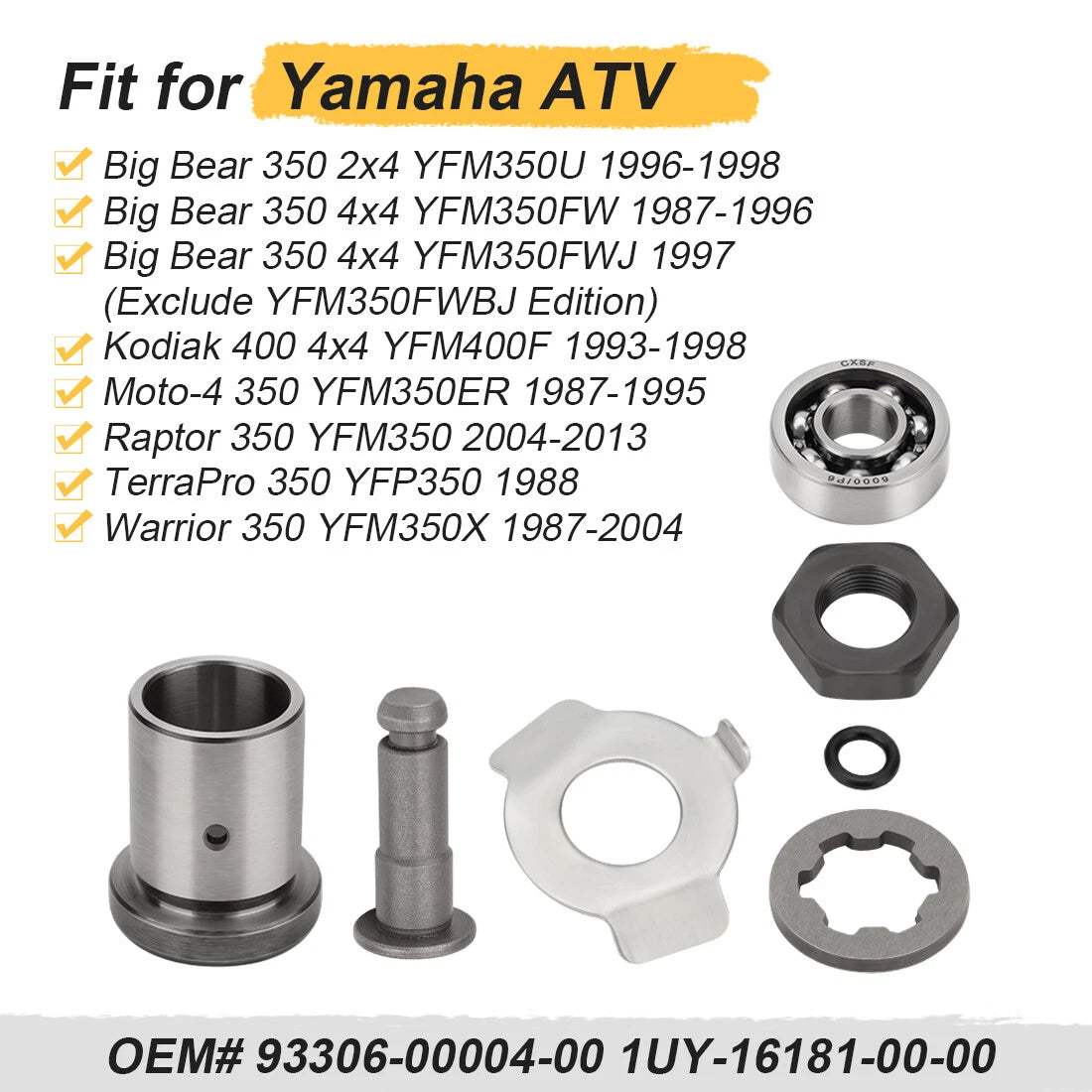 Washer Lock Nut Clutch Bearing Push Plate for Yamaha Warrior Big Bear Kodiak