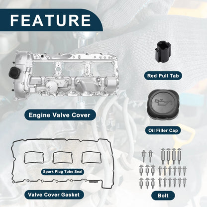 Engine Valve Cover with Gasket for BMW 135is (2013) - Silver Tone