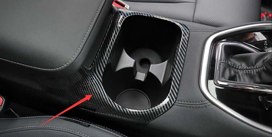 Carbon Fiber Front Water Cup Frame Cover Trim for 2021-2022 Subaru Outback
