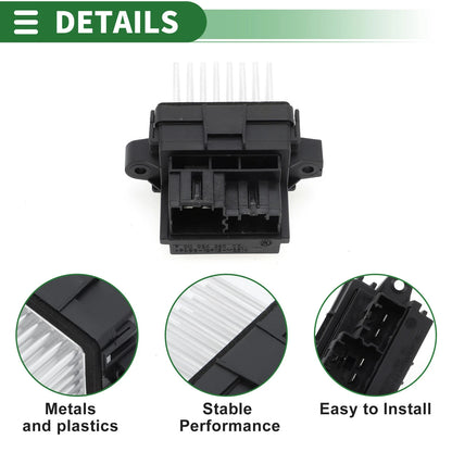 HVAC Blower Motor Resistor for Ford Mondeo (2013) - Black Silver Tone
