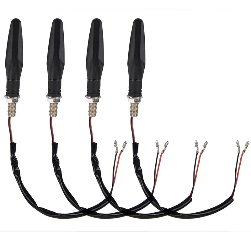 Universal Motorcycle Amber 12 LED Flowing Turn Signal Blinker Lights 4 x Set