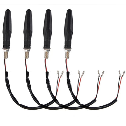 Universal Motorcycle Amber 12 LED Flowing Turn Signal Blinker Lights 4 x Set