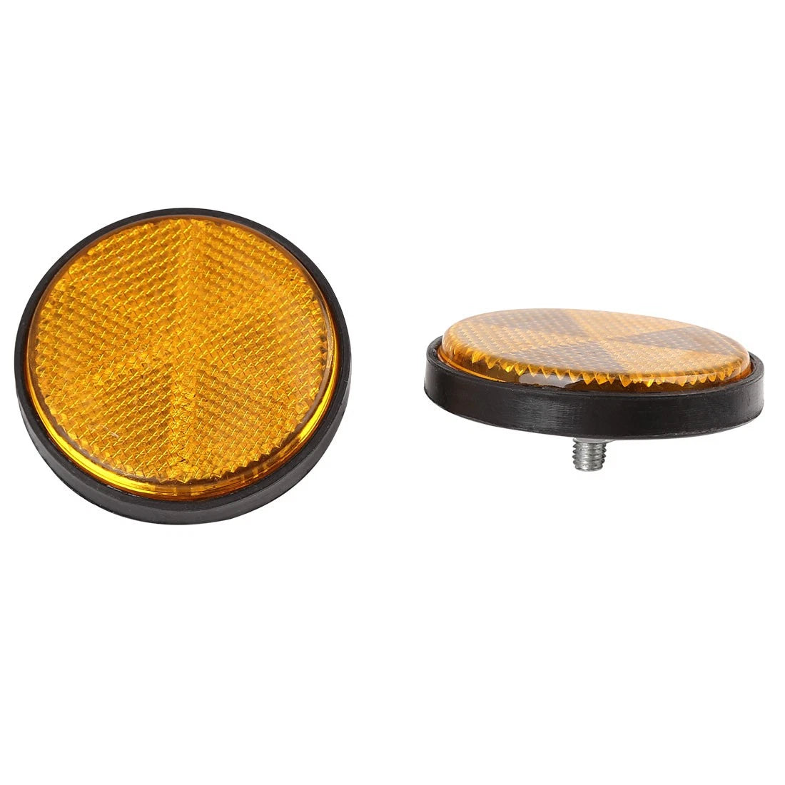 Reflector 2 x 6mm Yellow Plastic Screw Mount Reflective for Motorcycle