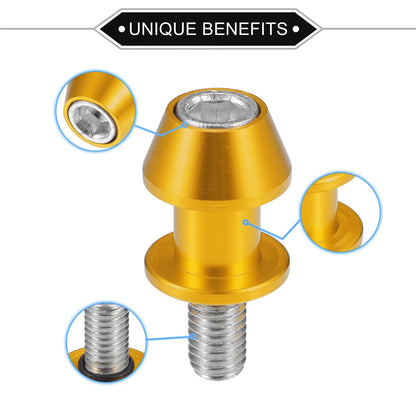 1 Pair Swingarm Spools 10mm CNC Gold Tone Sliders for Motorbike