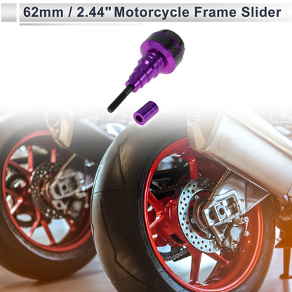20mm Aluminum Alloy Plastic Motorcycle Slider Frame Purple Real Carbon Fiber