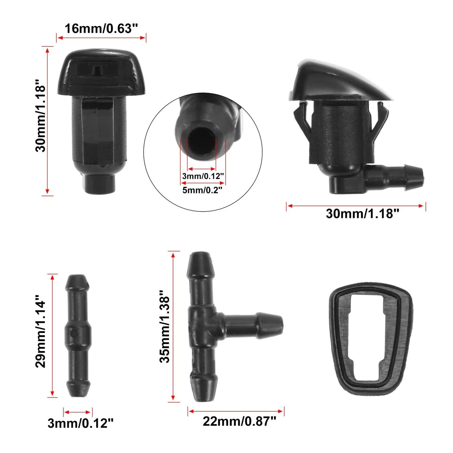 7pcs Windshield Wiper Fluid Squirter Nozzle Spray for Toyota Sienna