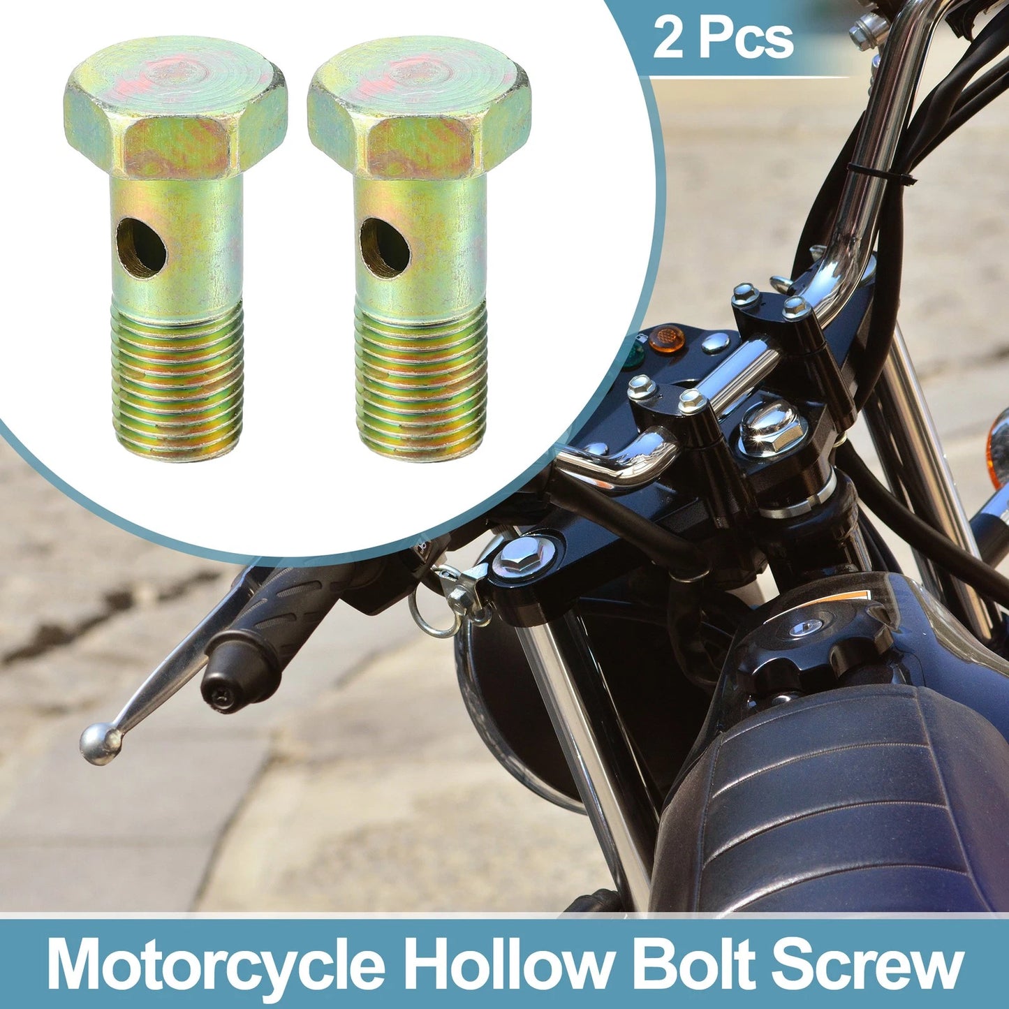 2 x Hollow Bolt Screws / G1/4 38mm / Imperial Thread for Motorcycle