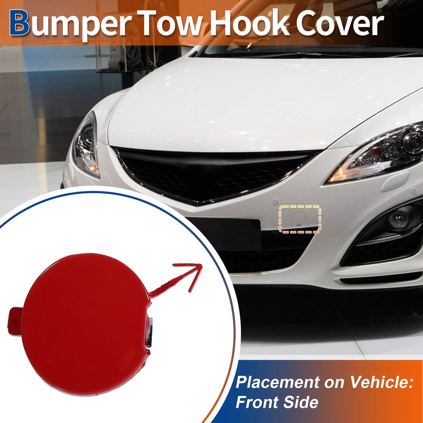 Front Right Tow Hook Cover for Mazda 6 (2008-2012) - Red