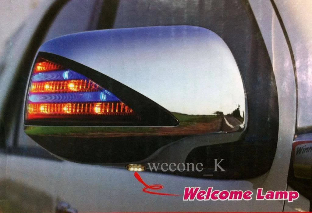 L.E.D Chrome Mirror Cover Trim for Toyota Hilux Vigo Champ (2012-2013)