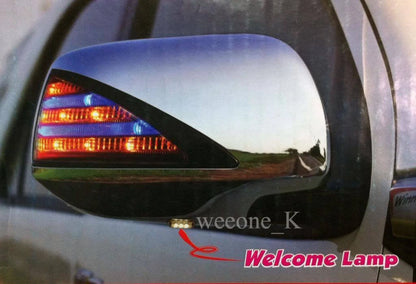 L.E.D Chrome Mirror Cover Trim for Toyota Hilux Vigo Champ (2012-2013)