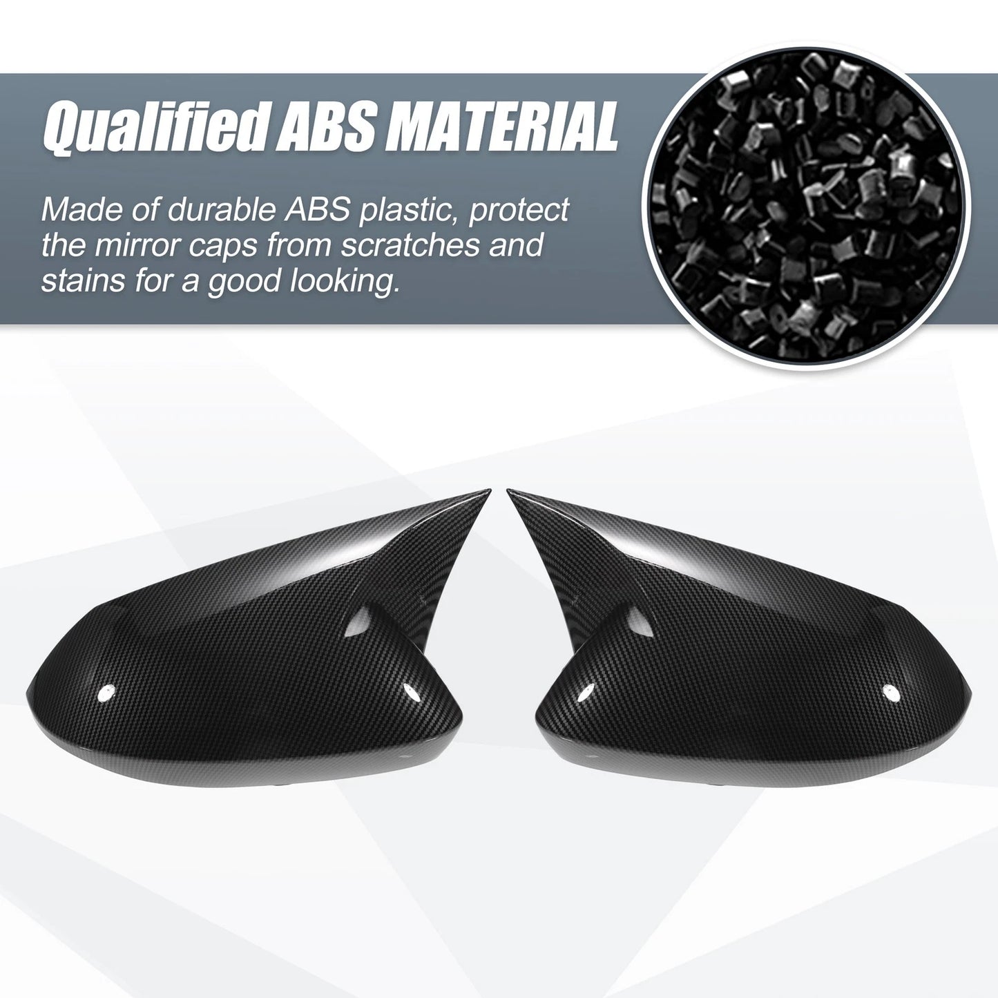 Rearview Mirror Cover Overlay 2 x Carbon Fiber Pattern for Toyota Corolla