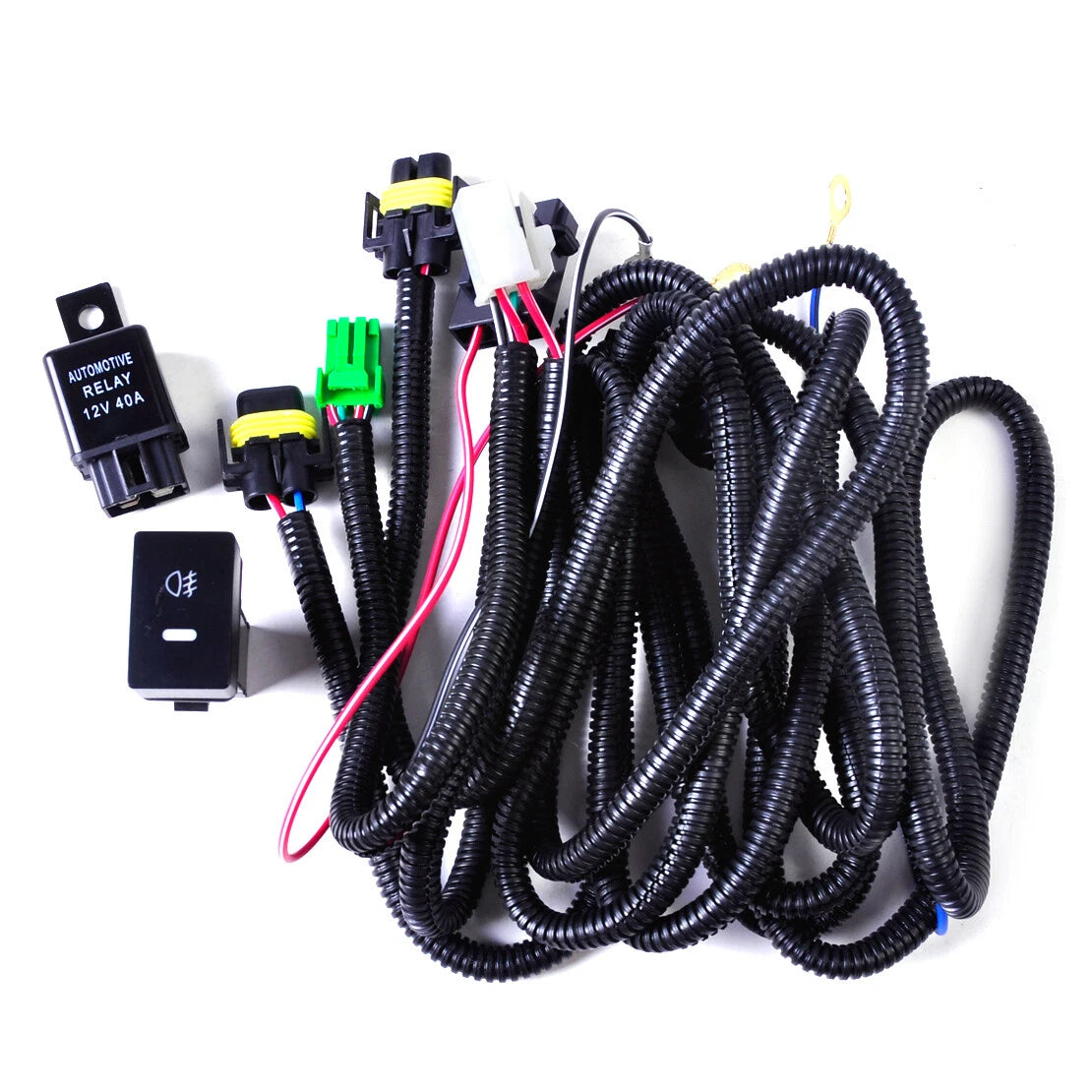 H11 Fog Light Lamp Wiring Harness Sockets + Switch for Ford Focus, Nissan