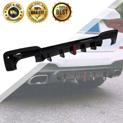 Gloss Black Rear Diffuser Bumper Lip with LED Light for BMW G01 LCI (2017-2021)