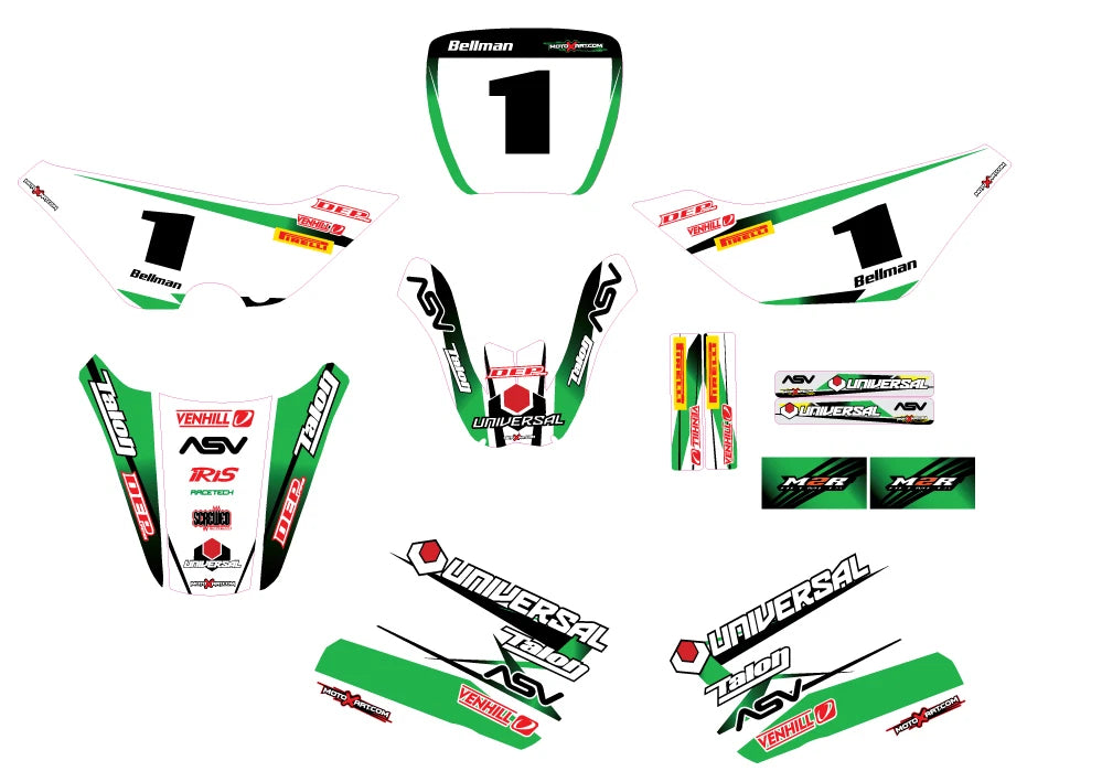 Kawasaki KDX 50 Custom Sticker Kit Storm Style Decals Graphics