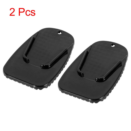 2 x Kickstand Support Plate Pad Side Stand Extension Pad Black for Motorcycle
