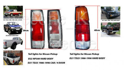 Tail Light 36cm 1 Pair for Nissan Navara D21 (1989-1992)
