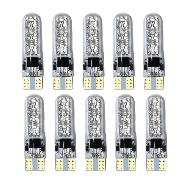 10x T10 194 168 RGB LED Bulbs with RF Remote for Car Parking Light