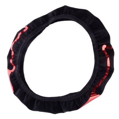 15" Universal Elastic Steering Wheel Cover Anti-Slip PU Leather for Car