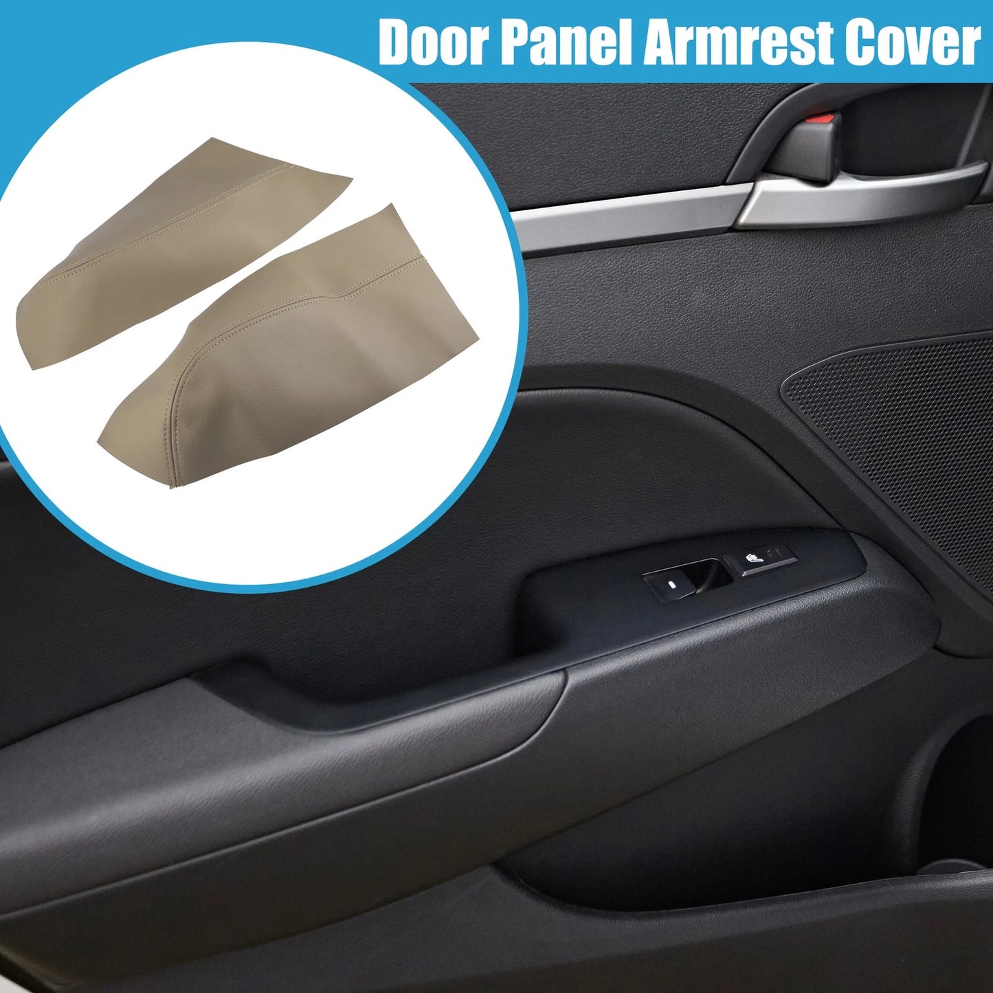 Beige Rear Door Panel Armrest Covers for Honda Pilot (2009-2015) 1 Pair