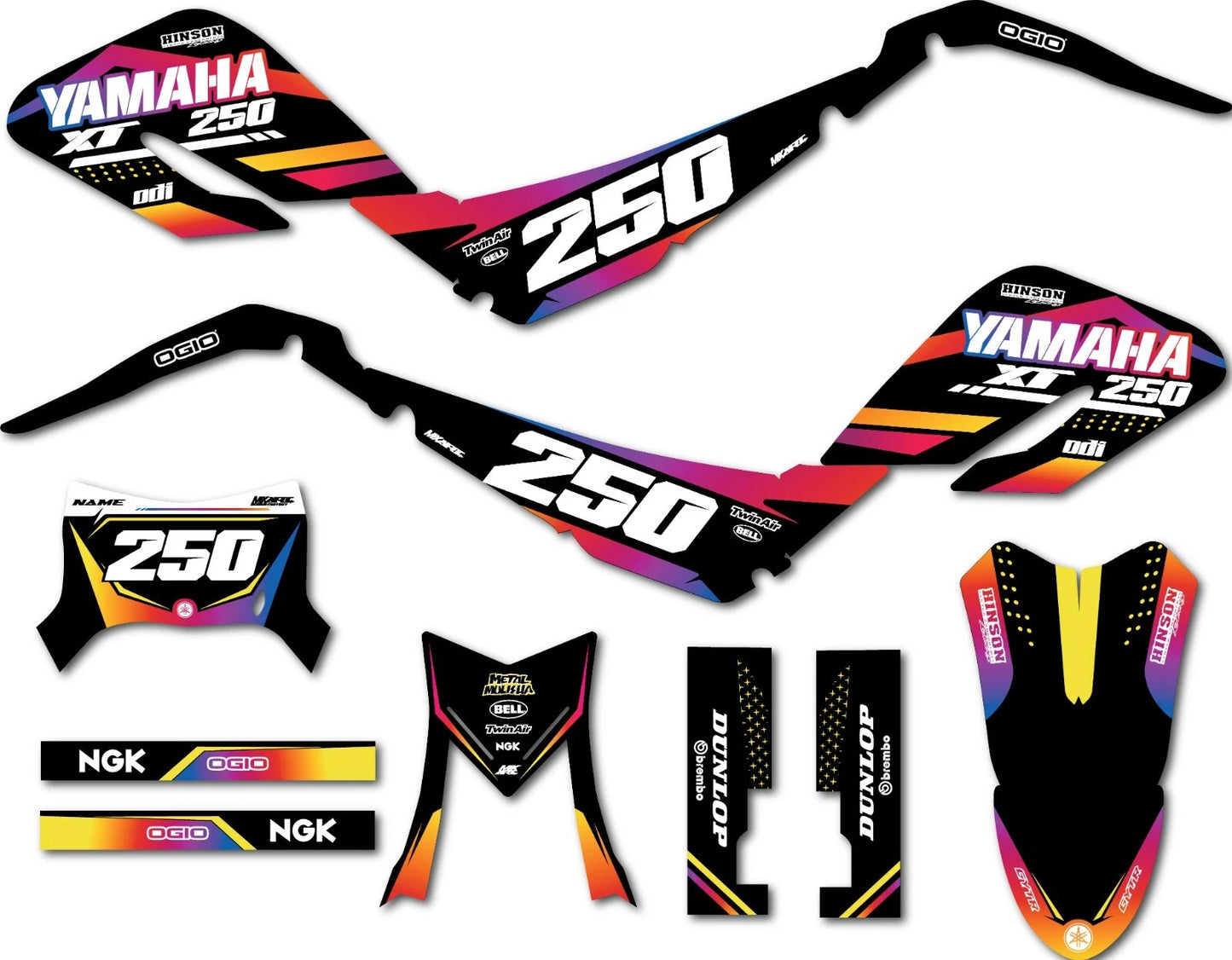 Graphics for Yamaha XT 250 - Custom Decal Sticker Kits (2018-2023)