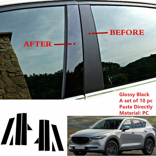 10x BC Pillar Posts Door Window Trim Cover for Mazda CX-5 (2017–2022)
