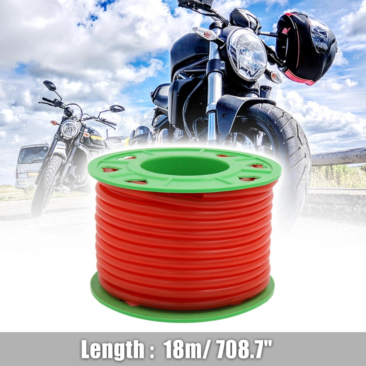 18M Silicone Fuel Petrol Oil Pipe Tube Hose Line 5mm Red for Motorcycle