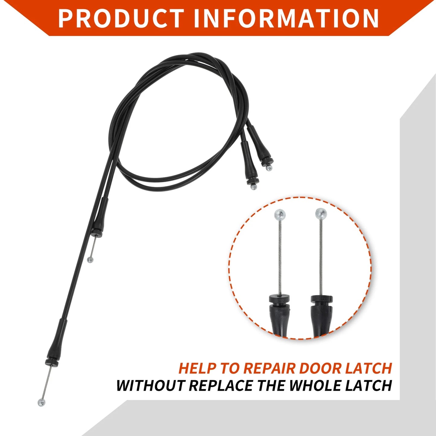 2 x Cargo Door Latch Release Cables for Ford E150 E250 E350 (2000-2014)