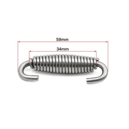 2 x Stainless Steel Silver Tone Swivel Exhaust Pipe Springs for Motorcycle