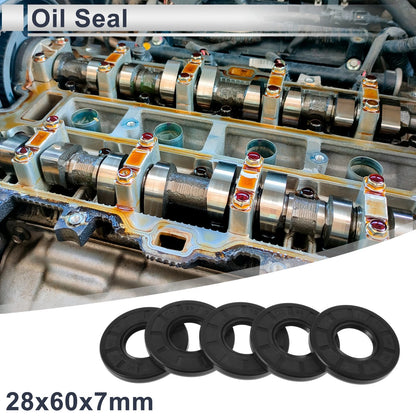 Oil Seal 28x60x7mm Rotary Shaft Seal Nitrile Rubber 5 Pcs for Make Model