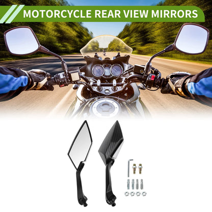 Rear View Mirror Prismatic Carbon Fiber Pattern Black for M8/M10