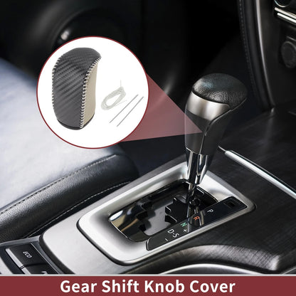 Dodge Journey Gear Shift Knob Cover 2011-2020 Black Beige Faux Leather