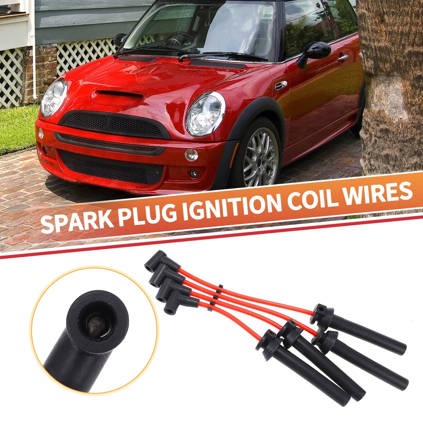 4 Pcs Spark Plug Wire Ignition Coil Cables for Mini Cooper (2002-2007)