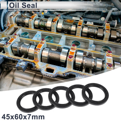Oil Seal 45x60x7mm 5 Pcs Seal Ring Rotary Shaft Seal NBR Rubber for Vehicles
