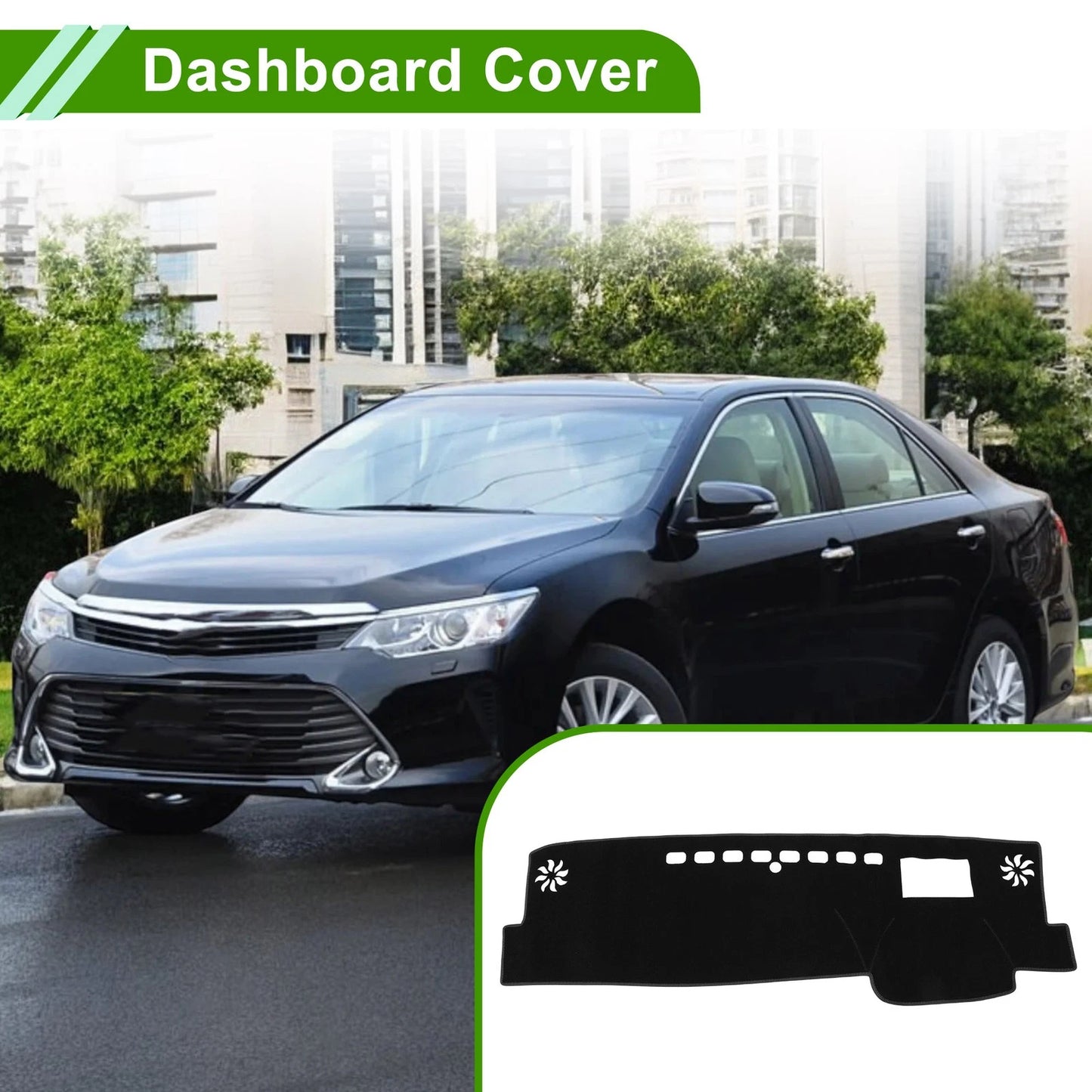 Dashboard Cover 1 x for Toyota Camry XV70 series Black Polyester Non-Slip