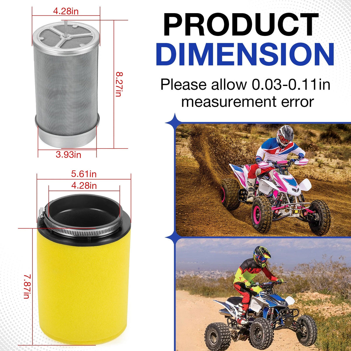 Air Filter Cleaner With Cage for Honda TRX450ER TRX450R (2006–2014)
