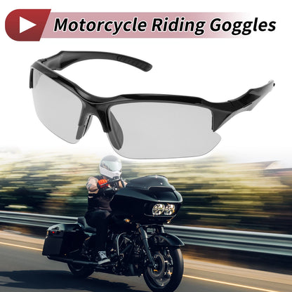 Goggles Motorcycle Riding Light Gray Lens Black Frame Tri-acetel Cellulose PC