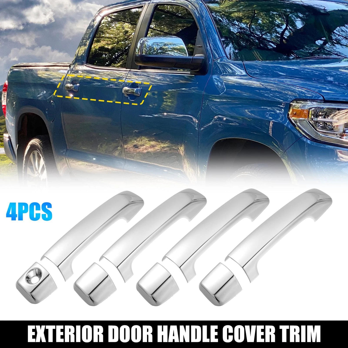 4pcs Side Door Handle Cover Trim for Toyota Tundra (2007–2020)