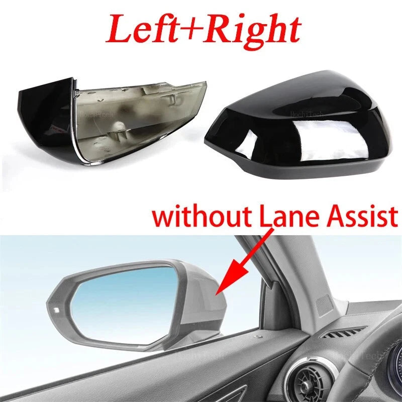 Pair Gloss Black Side Mirror Cap Covers for Audi Q2 / Q3 (2016–2025)