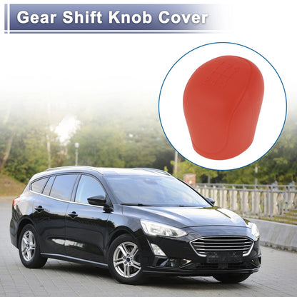 Red Silicone 5-Gear Manual Gear Shift Knob Cover for Ford C-Max (07-21)