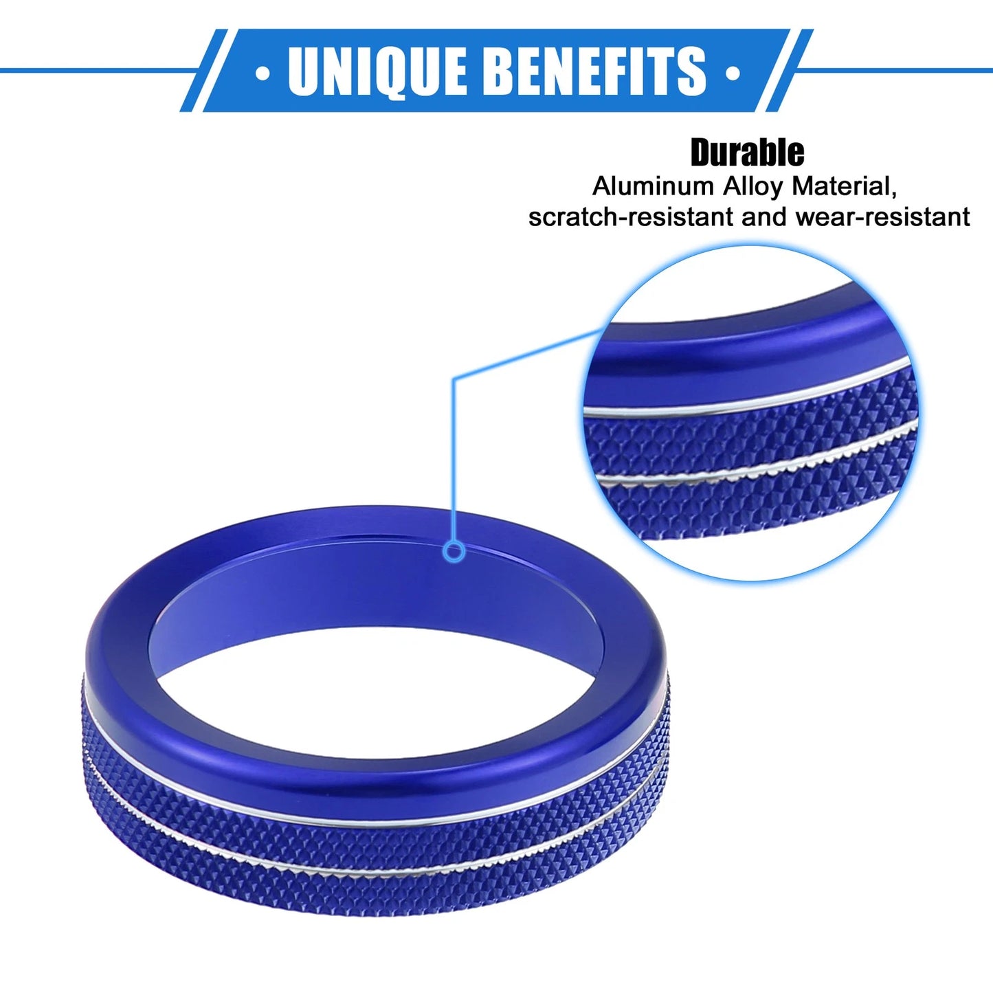 4 x AC Climate Control Knob Rings for Ford Maverick (2022-2023) Durable Blue
